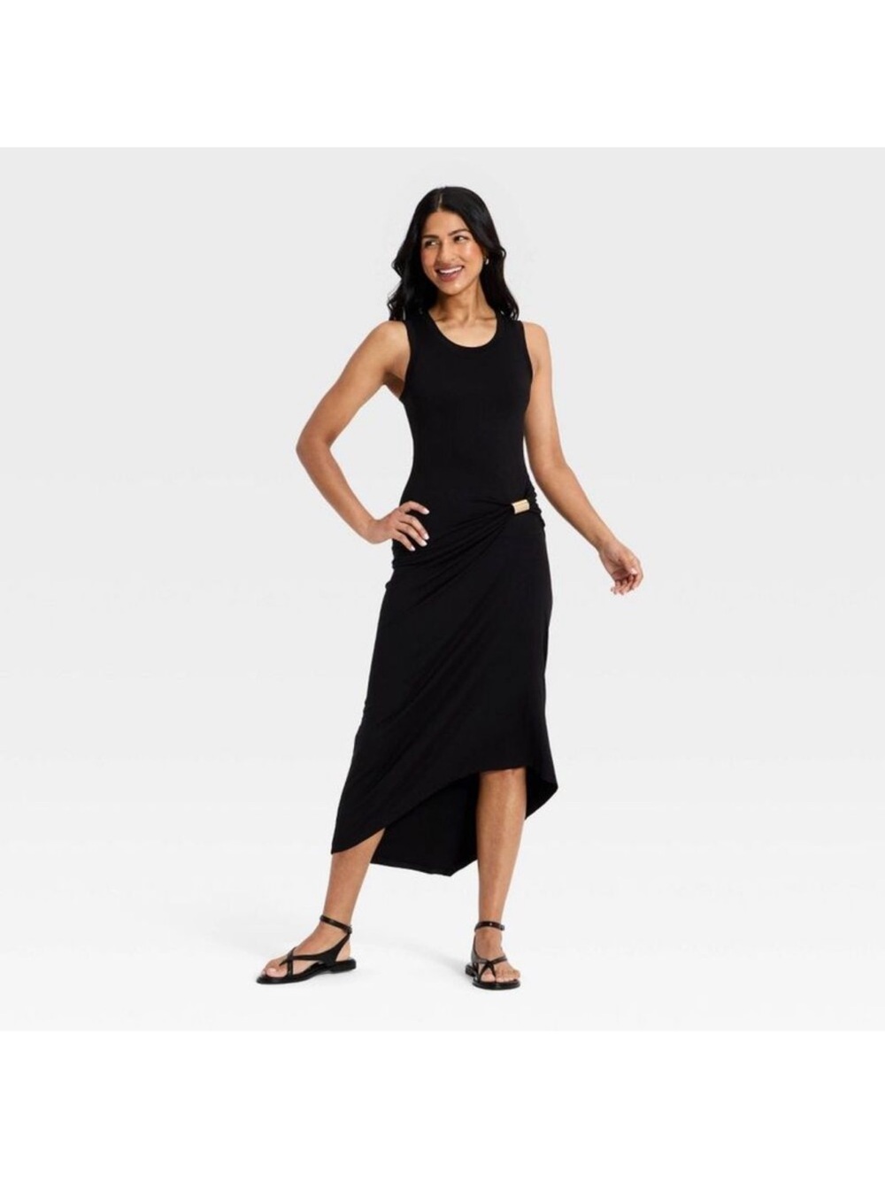 A New Day - Women's
Asymmetrical Knit Midi Dress - A New Day B Black